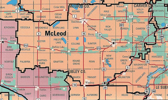 McLeod Cooperative Power service map