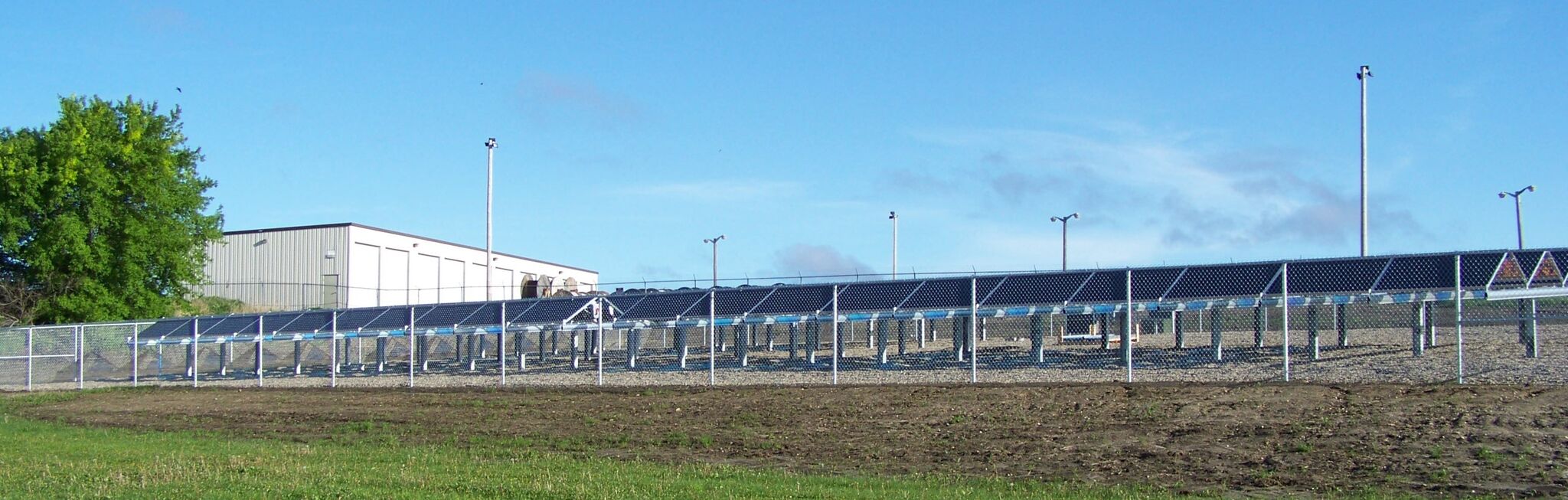 row of solar panels in the community
