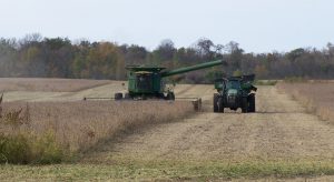 Farm equipment in the field