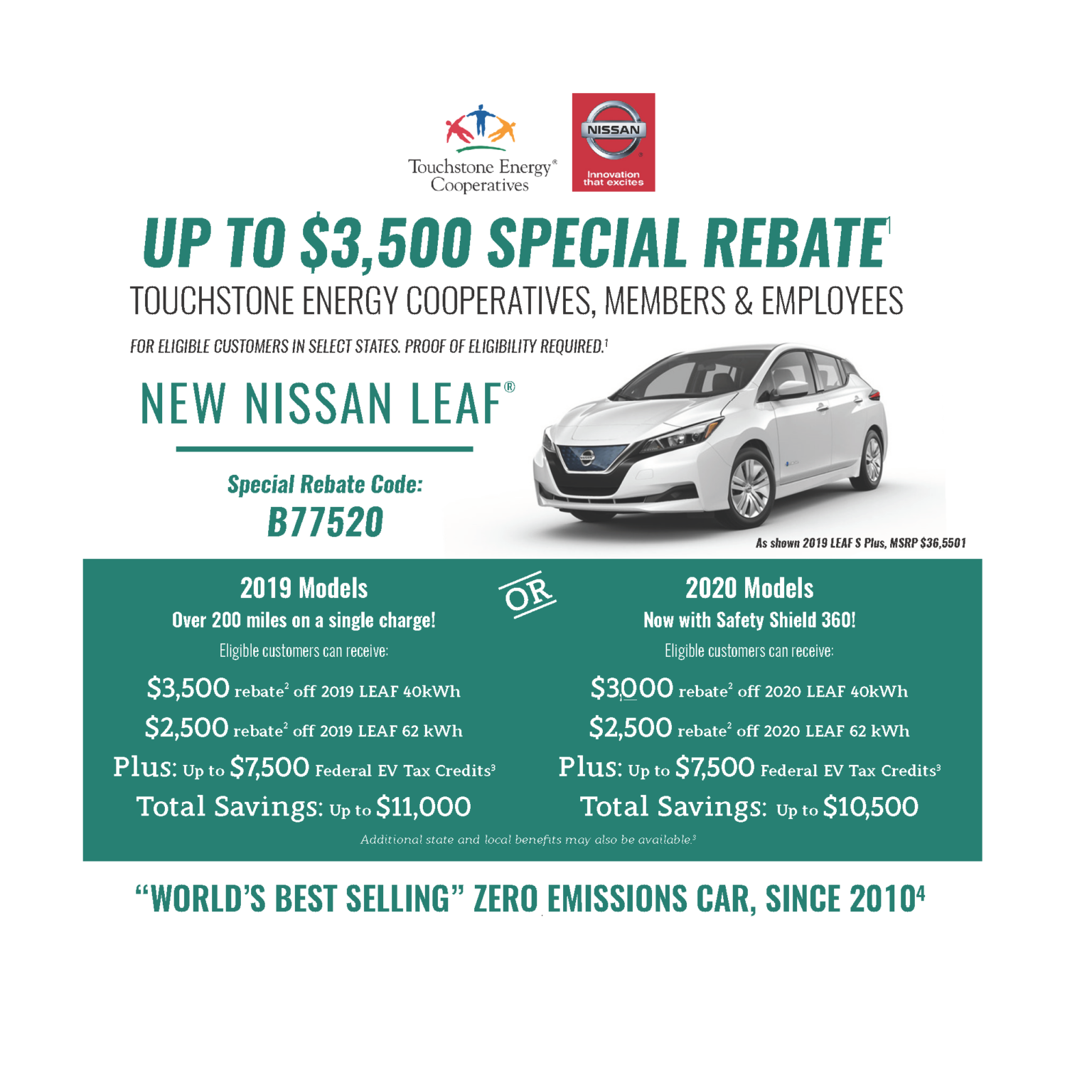 Electric Vehicle Rebate available until 3/31 McLeod Cooperative Power