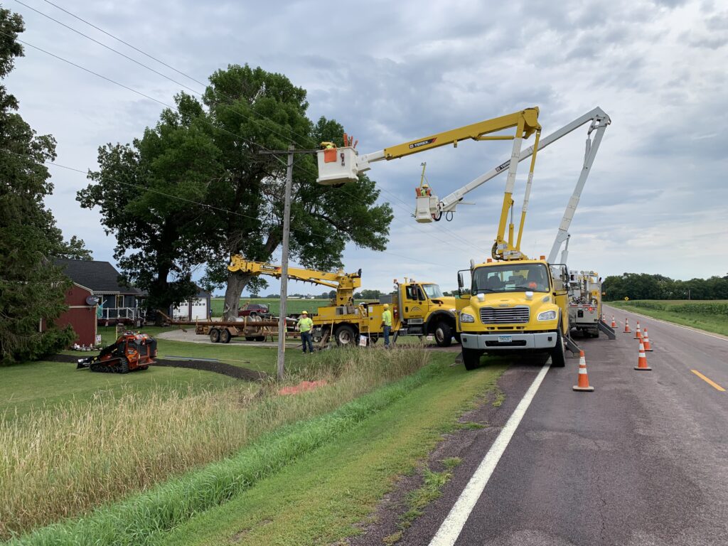 MCPA crews completing repairs as part of a generator install