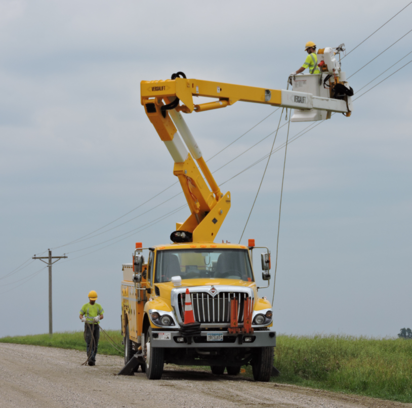 Linemen working on power outage