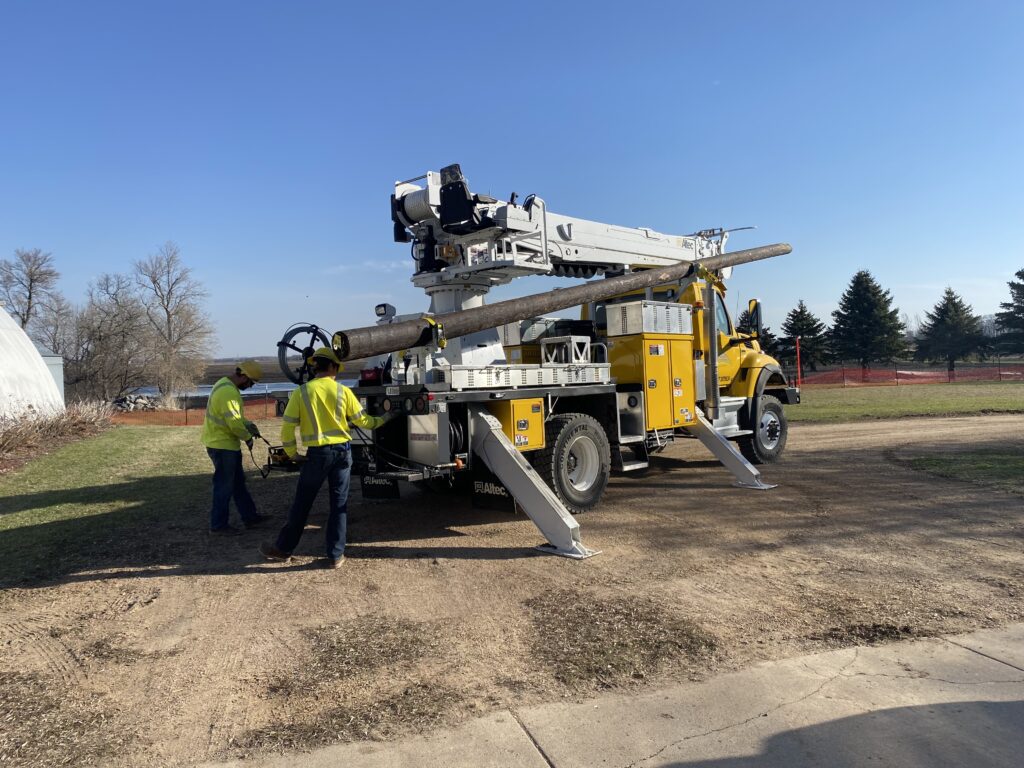 MCPA crews on site to install a new pole